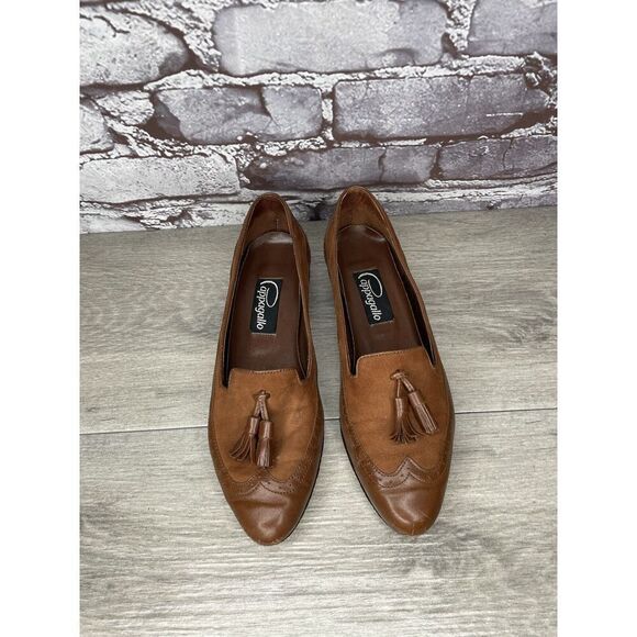 Cappagallo Brown Leather Wingtip Tassel Loafer Shoes Women Sz 6M US - Picture 16 of 16